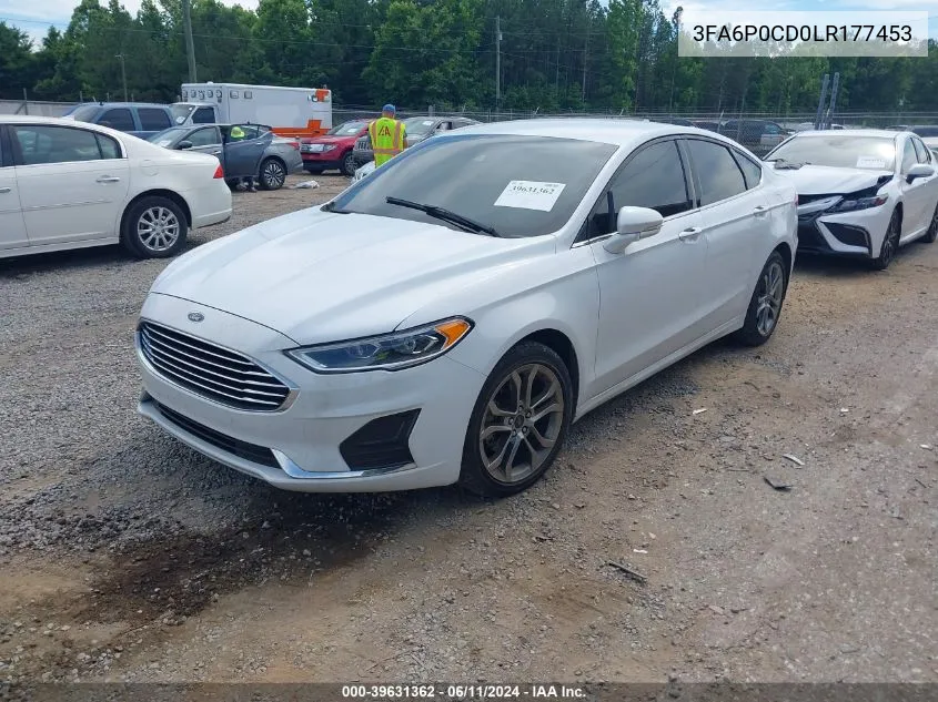 2020 Ford Fusion Sel VIN: 3FA6P0CD0LR177453 Lot: 39631362