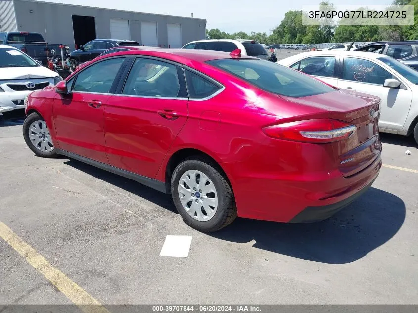 2020 Ford Fusion S VIN: 3FA6P0G77LR224725 Lot: 39707844