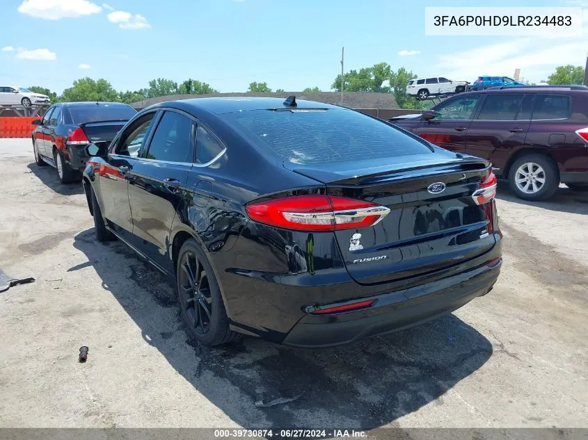 2020 Ford Fusion Se VIN: 3FA6P0HD9LR234483 Lot: 39730874