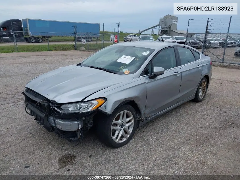 3FA6P0HD2LR138923 2020 Ford Fusion Se