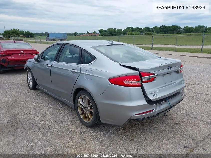 3FA6P0HD2LR138923 2020 Ford Fusion Se