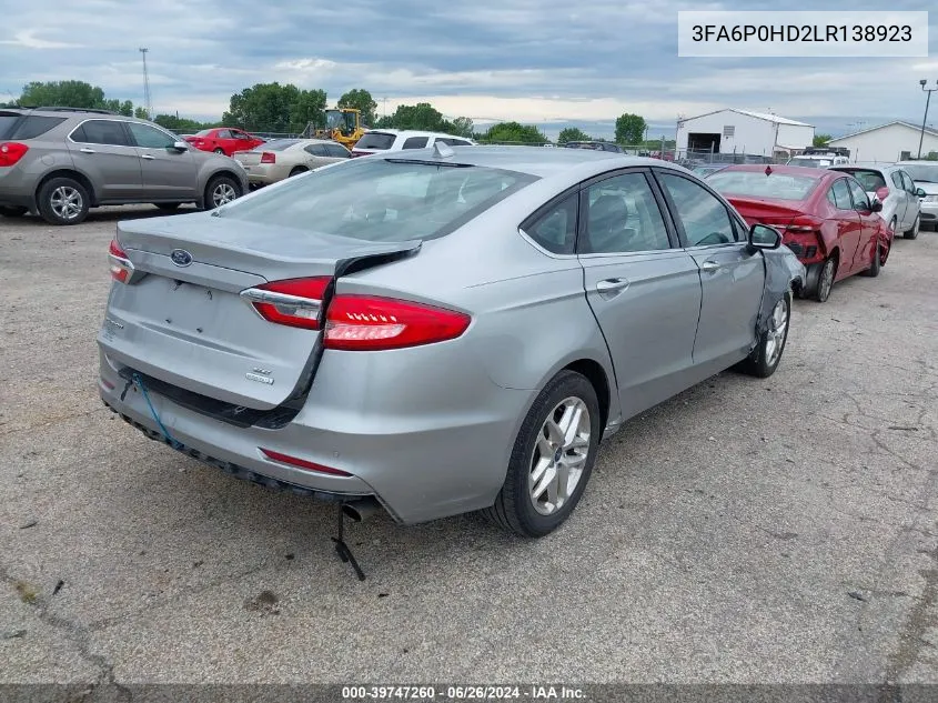 3FA6P0HD2LR138923 2020 Ford Fusion Se