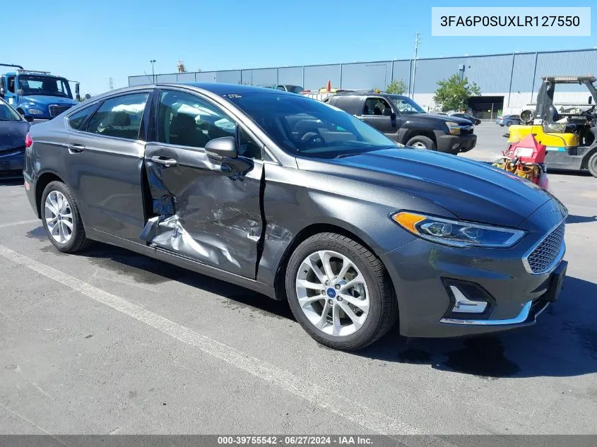 2020 Ford Fusion Plug-In Hybrid Titanium VIN: 3FA6P0SUXLR127550 Lot: 39755542