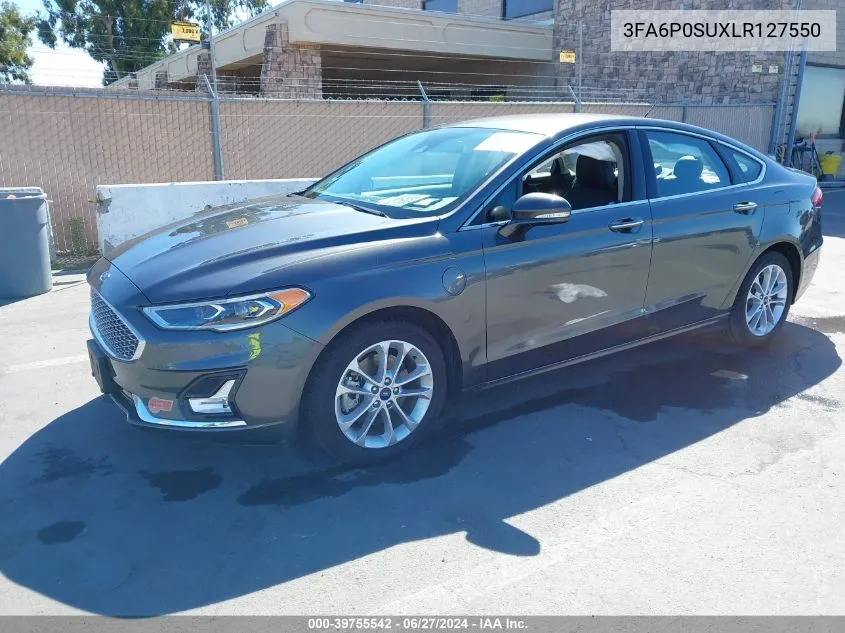 2020 Ford Fusion Plug-In Hybrid Titanium VIN: 3FA6P0SUXLR127550 Lot: 39755542