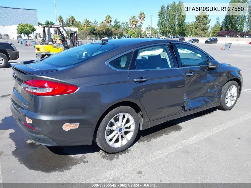 2020 Ford Fusion Plug-In Hybrid Titanium VIN: 3FA6P0SUXLR127550 Lot: 39755542