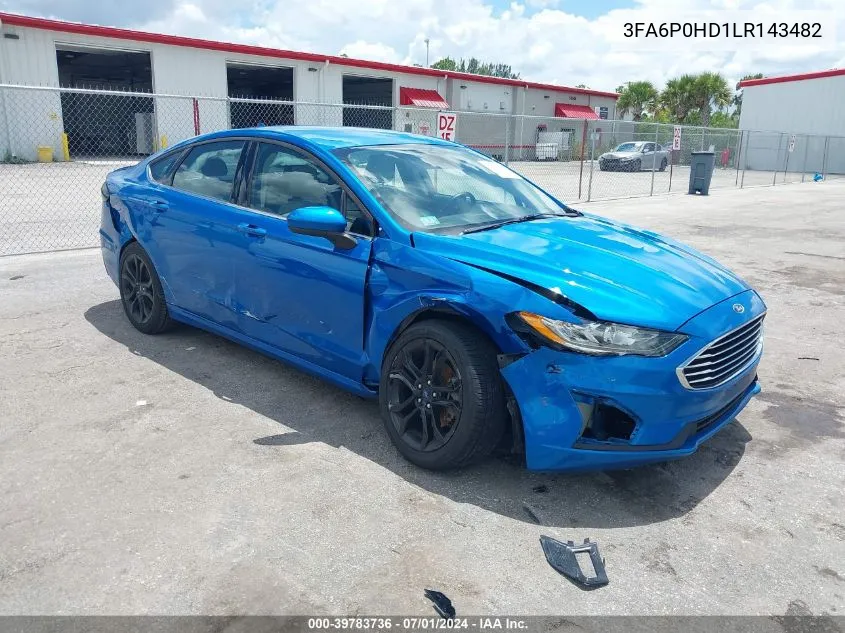 2020 Ford Fusion Se VIN: 3FA6P0HD1LR143482 Lot: 39783736