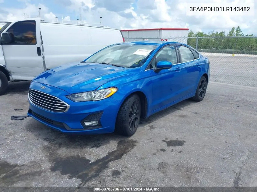 3FA6P0HD1LR143482 2020 Ford Fusion Se