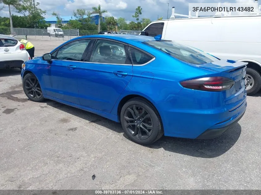 3FA6P0HD1LR143482 2020 Ford Fusion Se