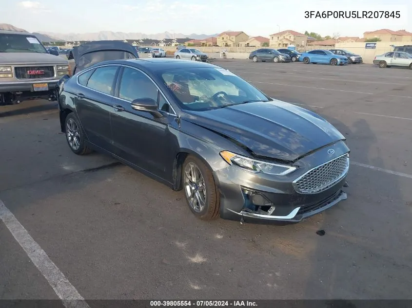 2020 Ford Fusion Hybrid Titanium VIN: 3FA6P0RU5LR207845 Lot: 39805554