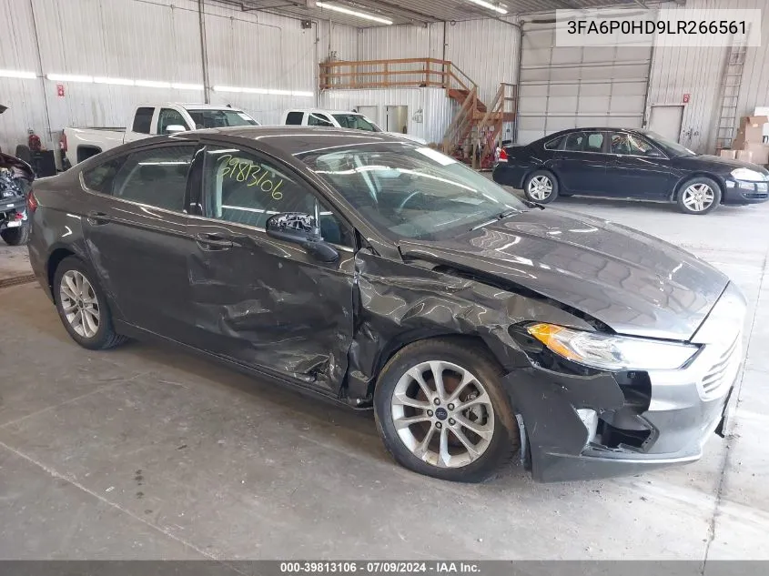 2020 Ford Fusion Se VIN: 3FA6P0HD9LR266561 Lot: 39813106