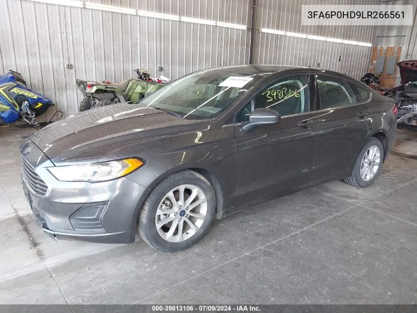 2020 Ford Fusion Se VIN: 3FA6P0HD9LR266561 Lot: 39813106