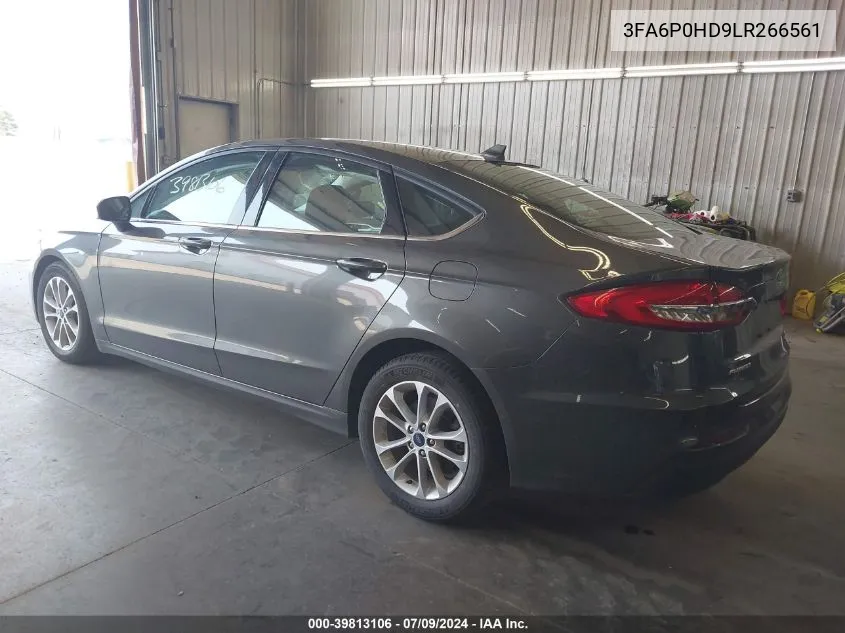 2020 Ford Fusion Se VIN: 3FA6P0HD9LR266561 Lot: 39813106