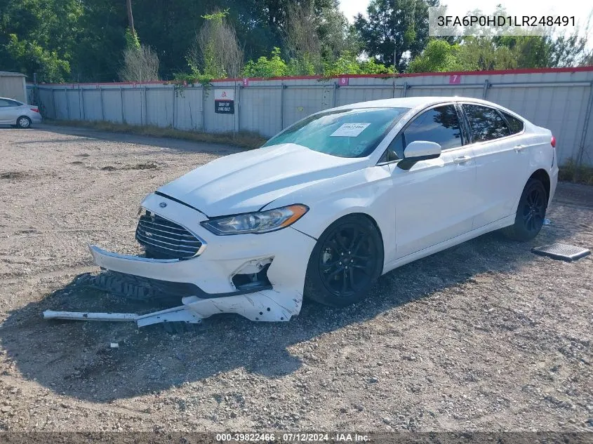 2020 Ford Fusion Se VIN: 3FA6P0HD1LR248491 Lot: 39822466