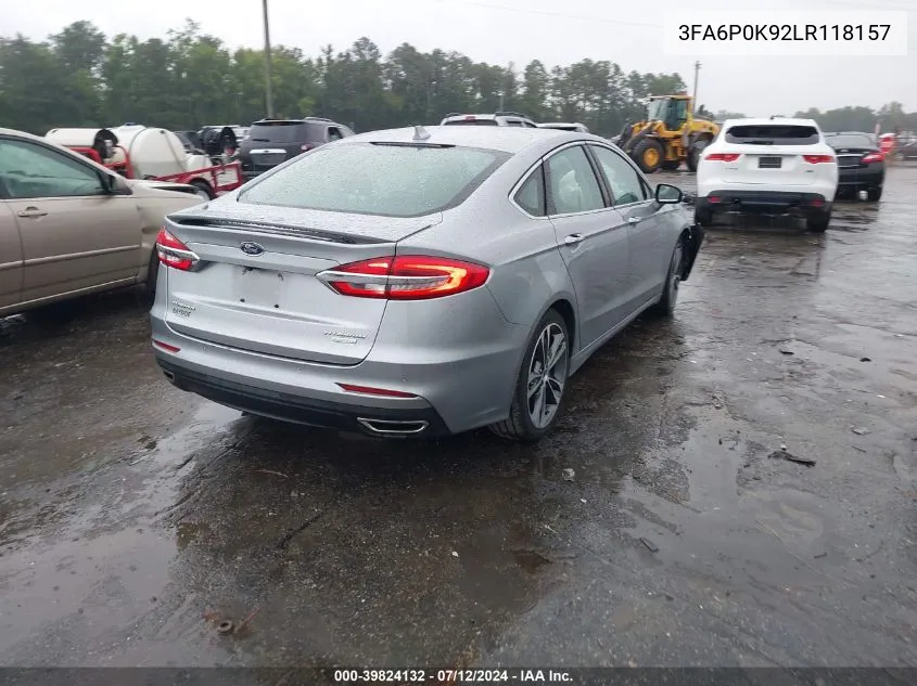 3FA6P0K92LR118157 2020 Ford Fusion Titanium