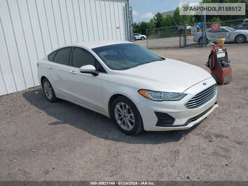 3FA6P0HD0LR188512 2020 Ford Fusion Se