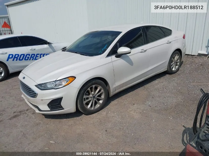 3FA6P0HD0LR188512 2020 Ford Fusion Se