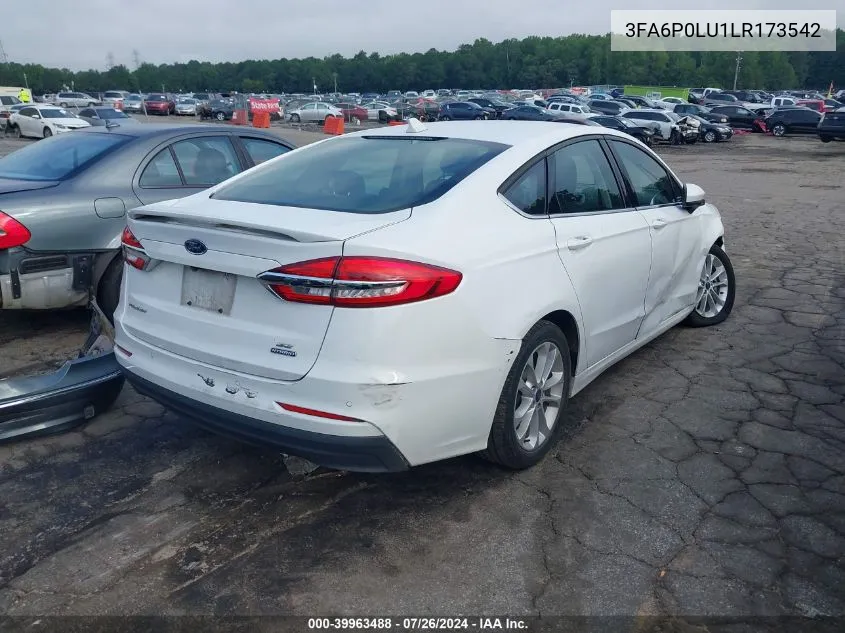 3FA6P0LU1LR173542 2020 Ford Fusion Hybrid Se