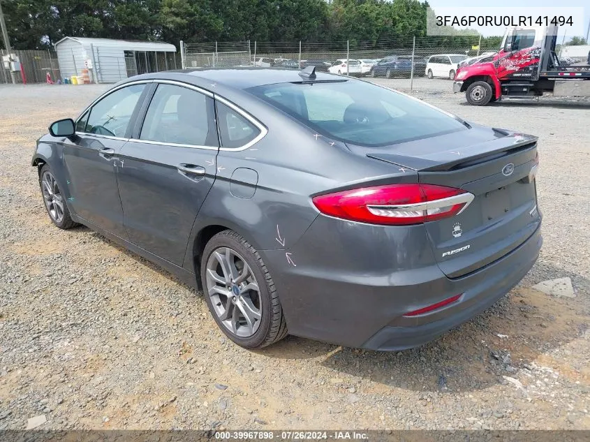 2020 Ford Fusion Hybrid Titanium VIN: 3FA6P0RU0LR141494 Lot: 39967898