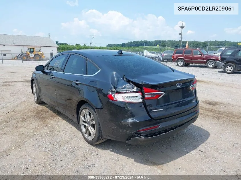 2020 Ford Fusion Sel VIN: 3FA6P0CD2LR209061 Lot: 39968272