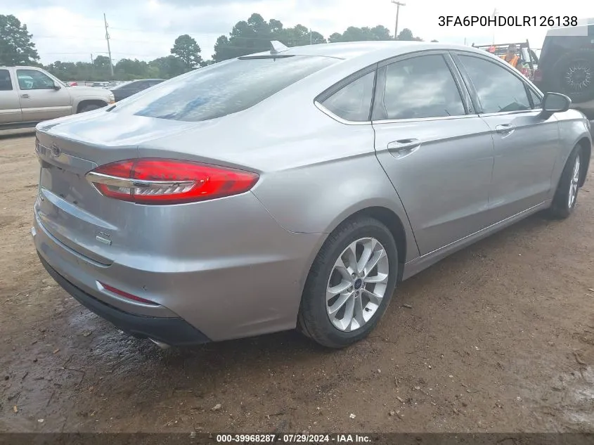 3FA6P0HD0LR126138 2020 Ford Fusion Se