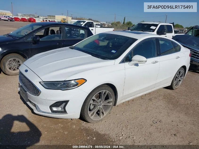 2020 Ford Fusion Titanium VIN: 3FA6P0D96LR175491 Lot: 39984379