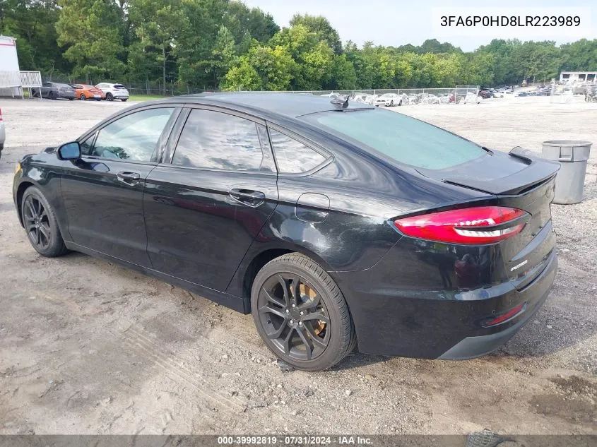 2020 Ford Fusion Se VIN: 3FA6P0HD8LR223989 Lot: 39992819