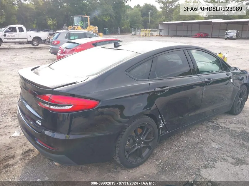 2020 Ford Fusion Se VIN: 3FA6P0HD8LR223989 Lot: 39992819