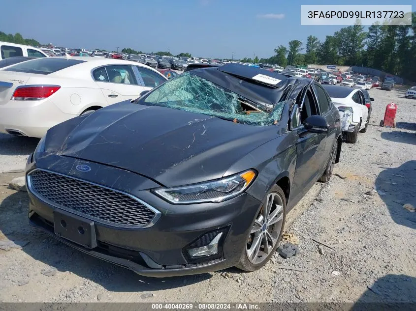 2020 Ford Fusion Titanium VIN: 3FA6P0D99LR137723 Lot: 40040269