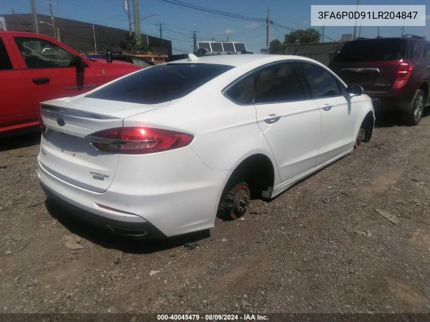 2020 Ford Fusion Titanium VIN: 3FA6P0D91LR204847 Lot: 40045479