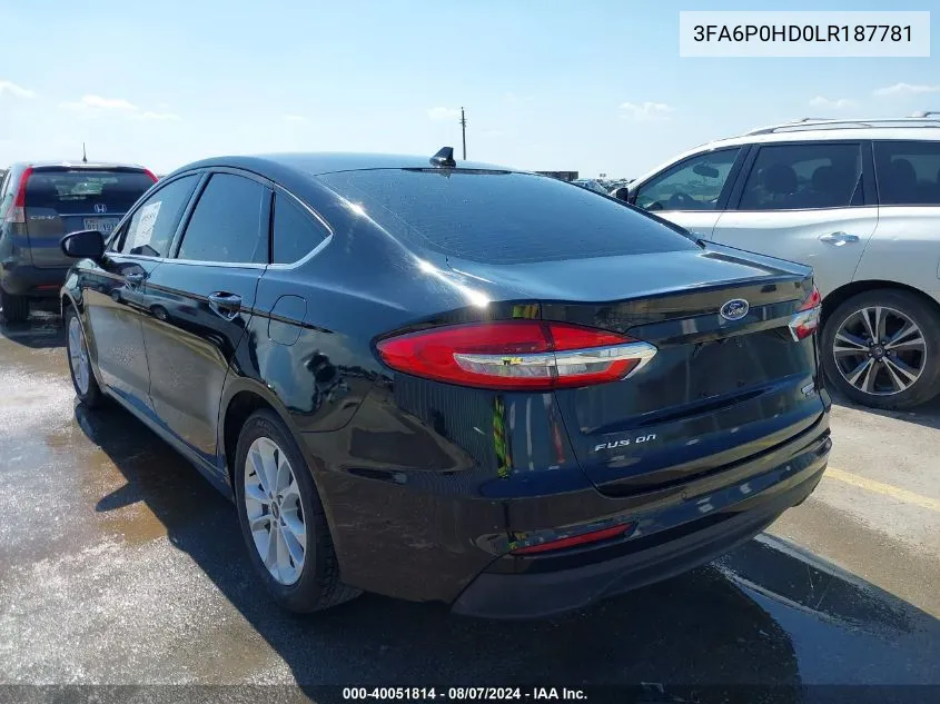 3FA6P0HD0LR187781 2020 Ford Fusion Se