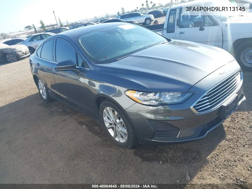 3FA6P0HD9LR113145 2020 Ford Fusion Se