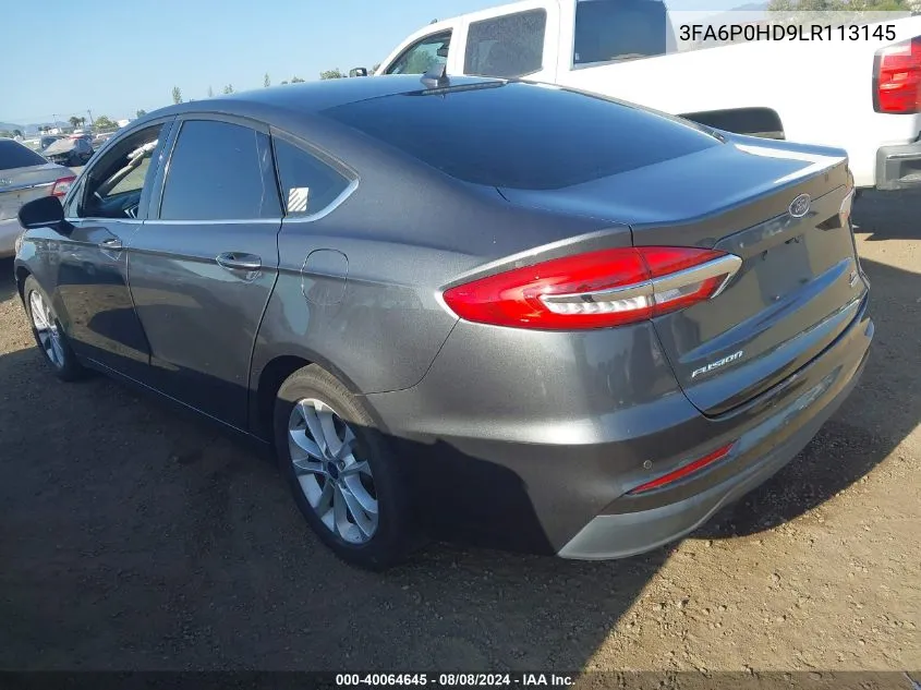 3FA6P0HD9LR113145 2020 Ford Fusion Se