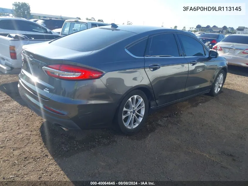 3FA6P0HD9LR113145 2020 Ford Fusion Se