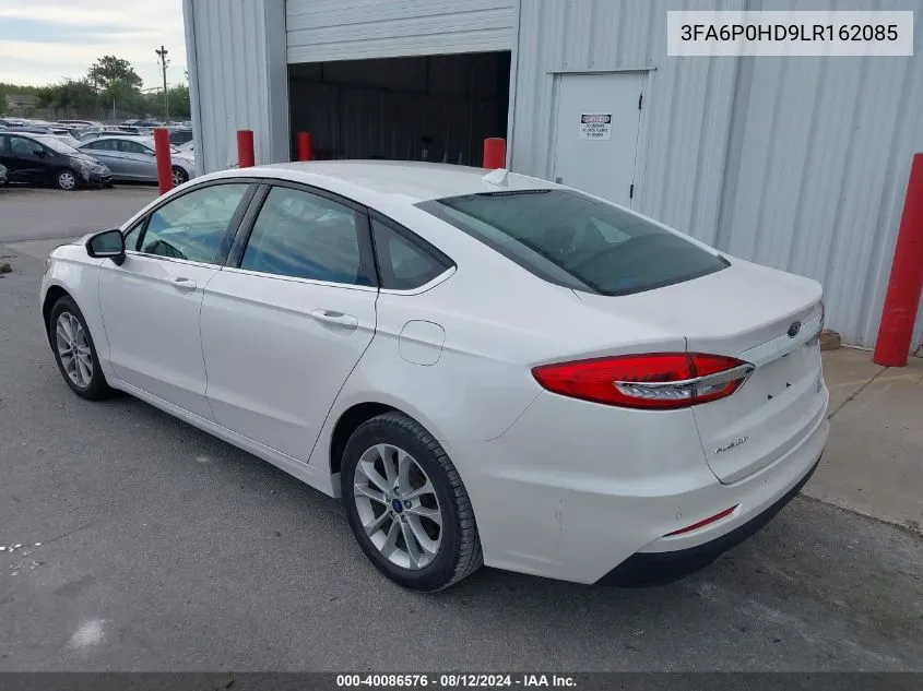 2020 Ford Fusion Se VIN: 3FA6P0HD9LR162085 Lot: 40086576