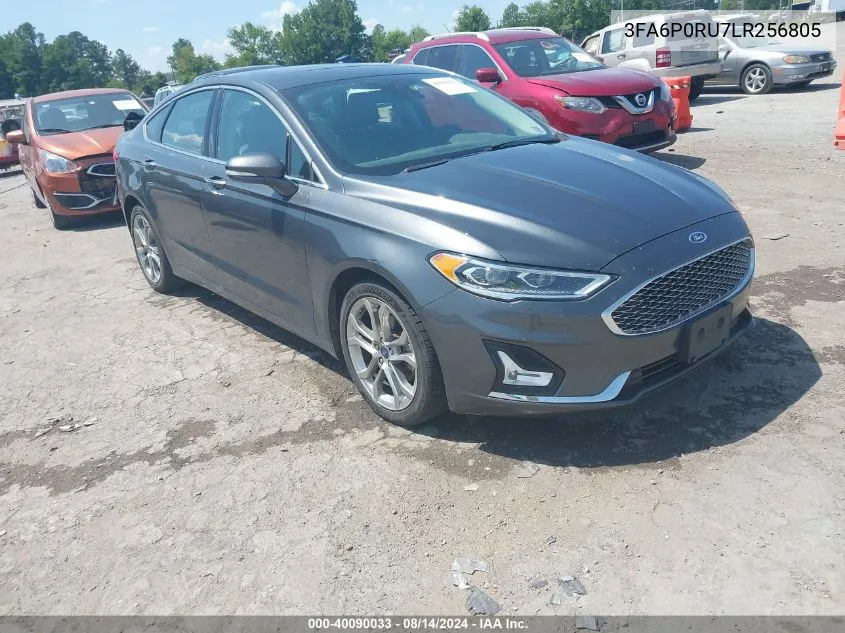 2020 Ford Fusion Hybrid Titanium VIN: 3FA6P0RU7LR256805 Lot: 40090033