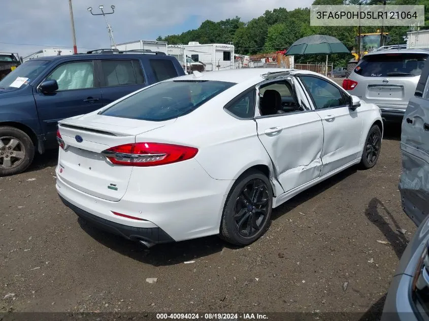 2020 Ford Fusion Se VIN: 3FA6P0HD5LR121064 Lot: 40094024