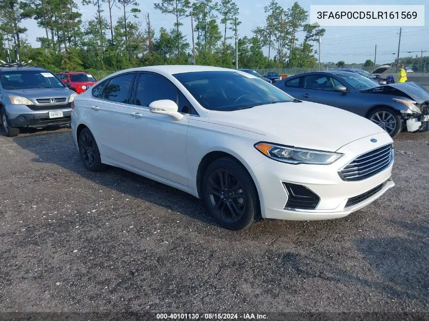 2020 Ford Fusion Sel VIN: 3FA6P0CD5LR161569 Lot: 40101130