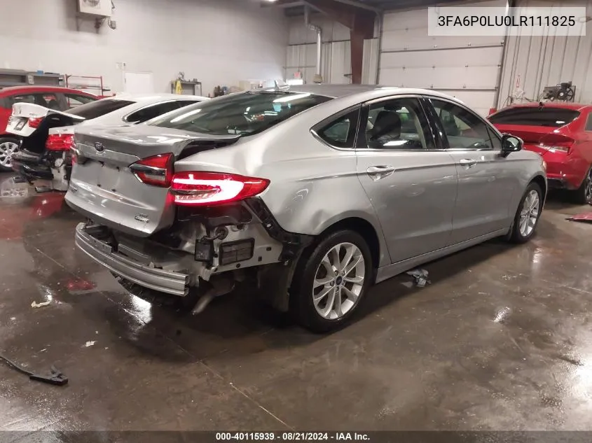 2020 Ford Fusion Hybrid Se VIN: 3FA6P0LU0LR111825 Lot: 40115939