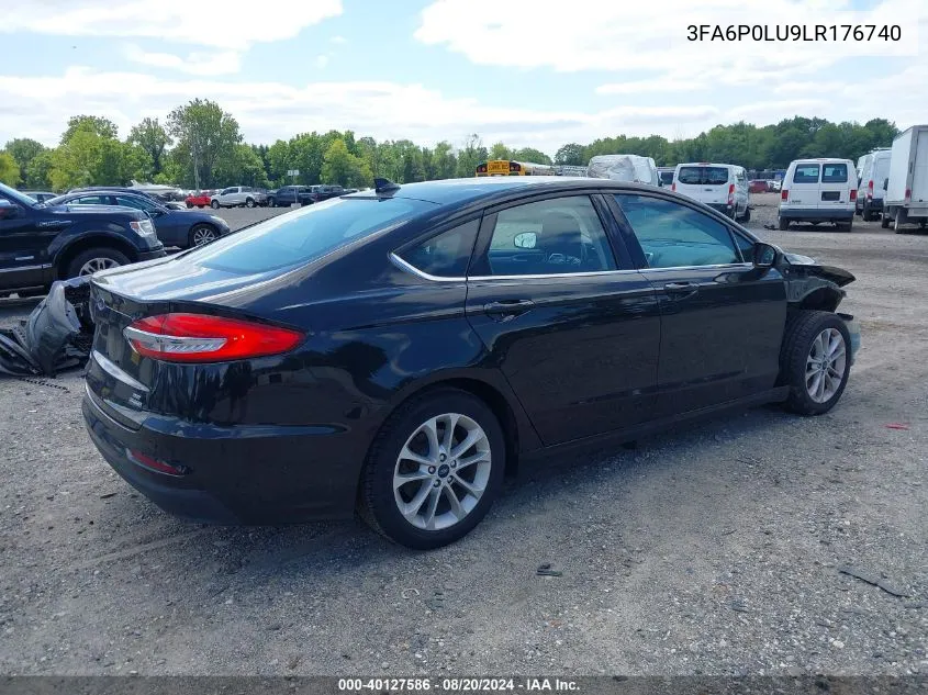 2020 Ford Fusion Hybrid Se VIN: 3FA6P0LU9LR176740 Lot: 40127586