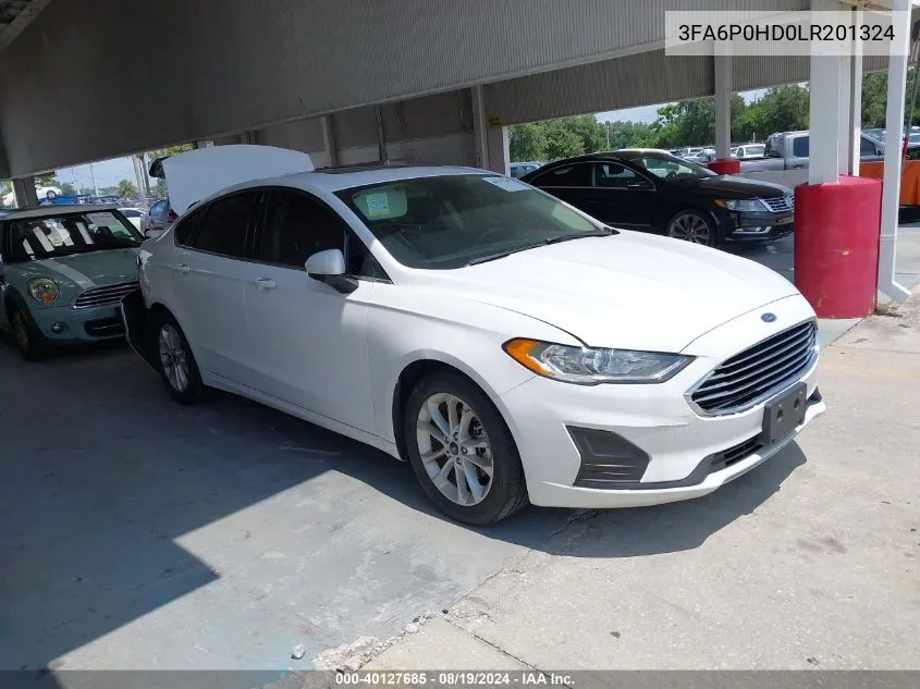 2020 Ford Fusion Se VIN: 3FA6P0HD0LR201324 Lot: 40127685