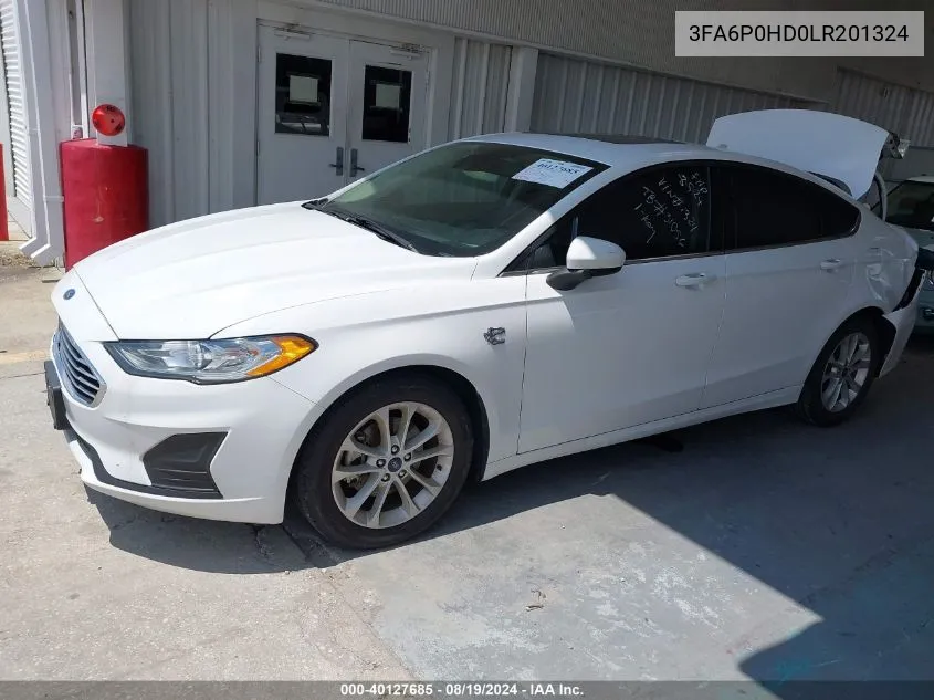 2020 Ford Fusion Se VIN: 3FA6P0HD0LR201324 Lot: 40127685