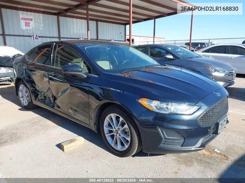 2020 Ford Fusion Se VIN: 3FA6P0HD2LR168830 Lot: 40139822