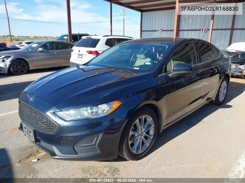 2020 Ford Fusion Se VIN: 3FA6P0HD2LR168830 Lot: 40139822