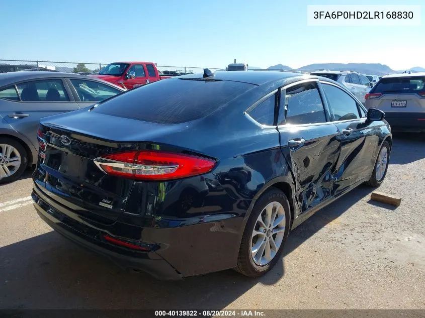 2020 Ford Fusion Se VIN: 3FA6P0HD2LR168830 Lot: 40139822