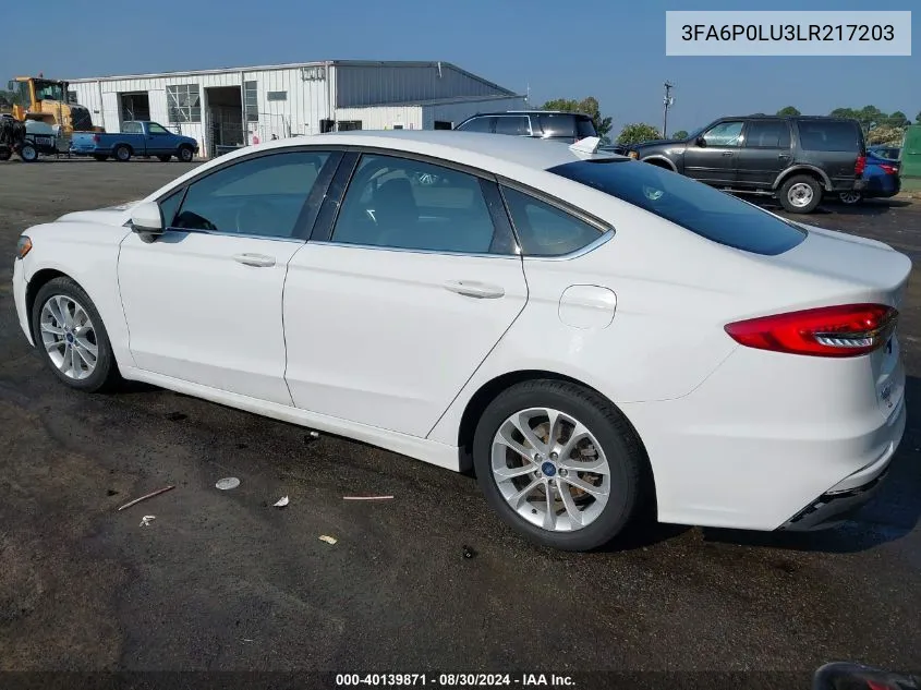 3FA6P0LU3LR217203 2020 Ford Fusion Hybrid Se