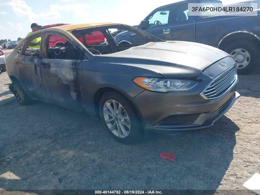 2020 Ford Fusion Se VIN: 3FA6P0HD4LR184270 Lot: 40144782