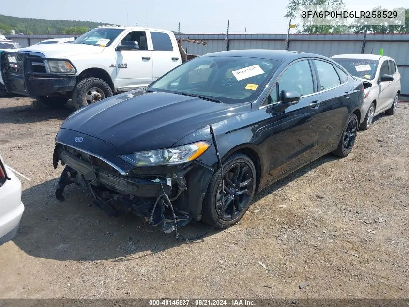 2020 Ford Fusion Se VIN: 3FA6P0HD6LR258529 Lot: 40145537