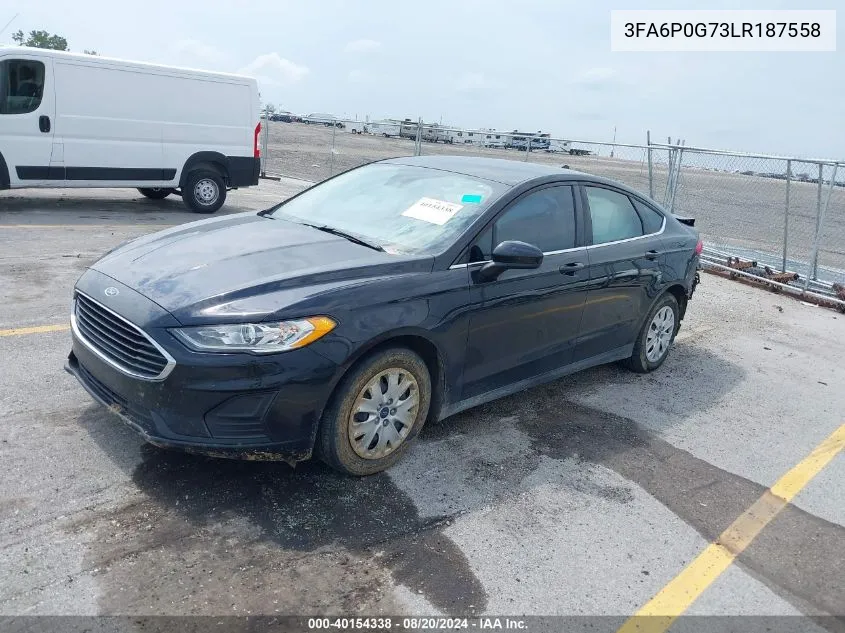 3FA6P0G73LR187558 2020 Ford Fusion S