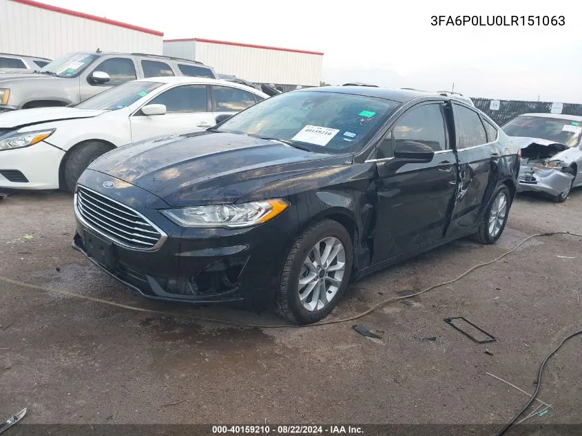 2020 Ford Fusion Hybrid Se VIN: 3FA6P0LU0LR151063 Lot: 40159210