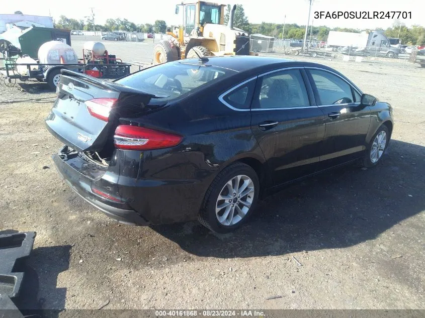 2020 Ford Fusion Plug-In Hybrid Titanium VIN: 3FA6P0SU2LR247701 Lot: 40161868